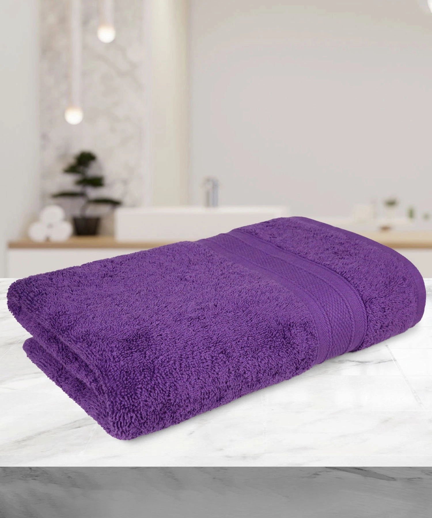 Soft Comfort Plum Air Rich Technology Bath Towel, 100% Cotton, 509 GSM, Purple