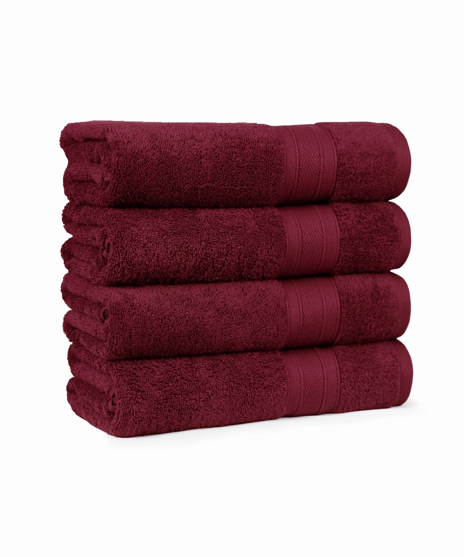 Soft Comfort Red Wine Air Rich Technology 4Pc Bath Towel, 100% Cotton, 509 GSM, Red