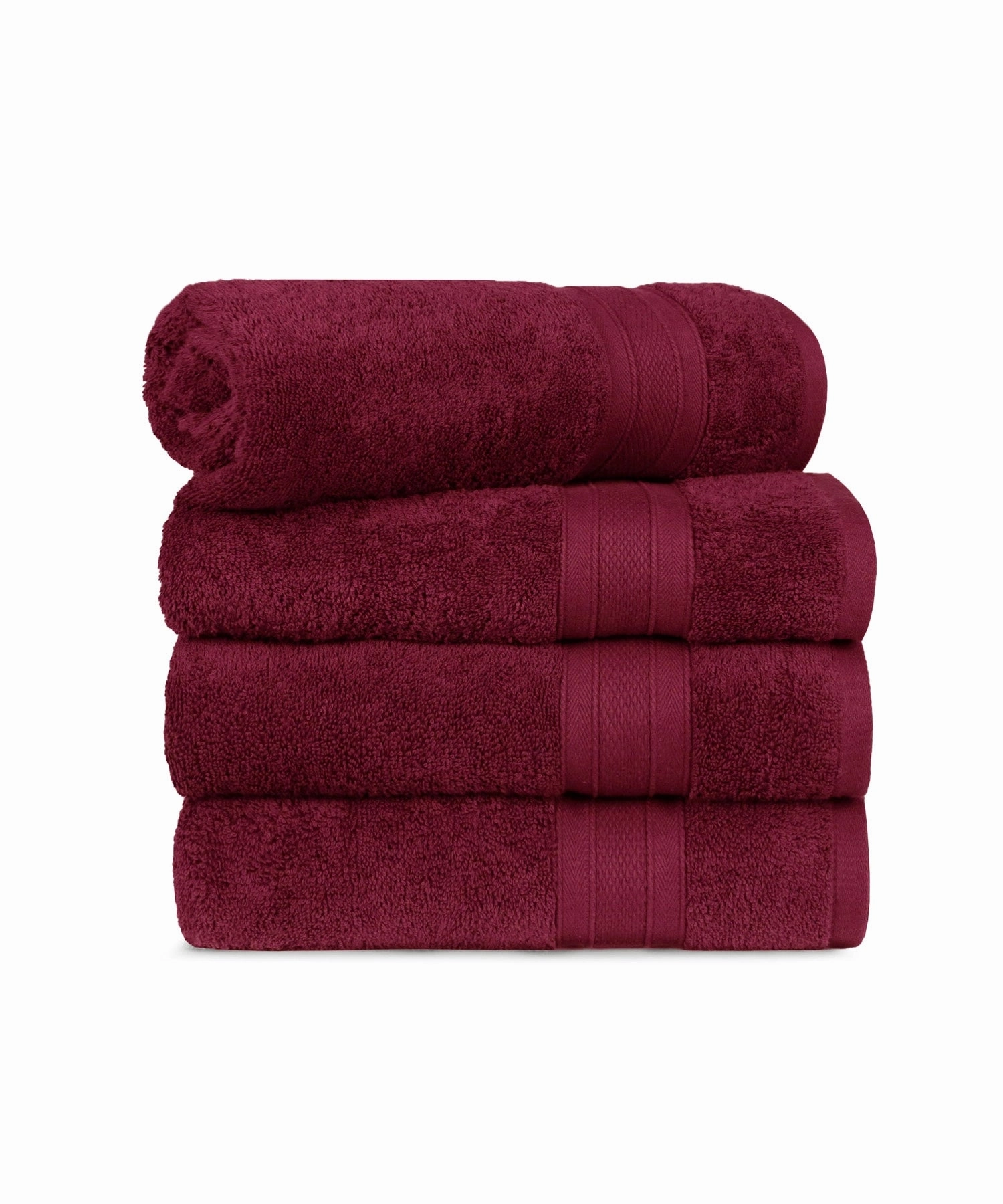 Soft Comfort Red Wine Air Rich Technology 4Pc Bath Towel, 100% Cotton, 509 GSM, Red