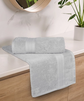 Soft Comfort Silver Air Rich Technology 2Pc Bath Towel, 100% Cotton, 509 GSM, Grey bath towels,soft towels,bathroom textiles