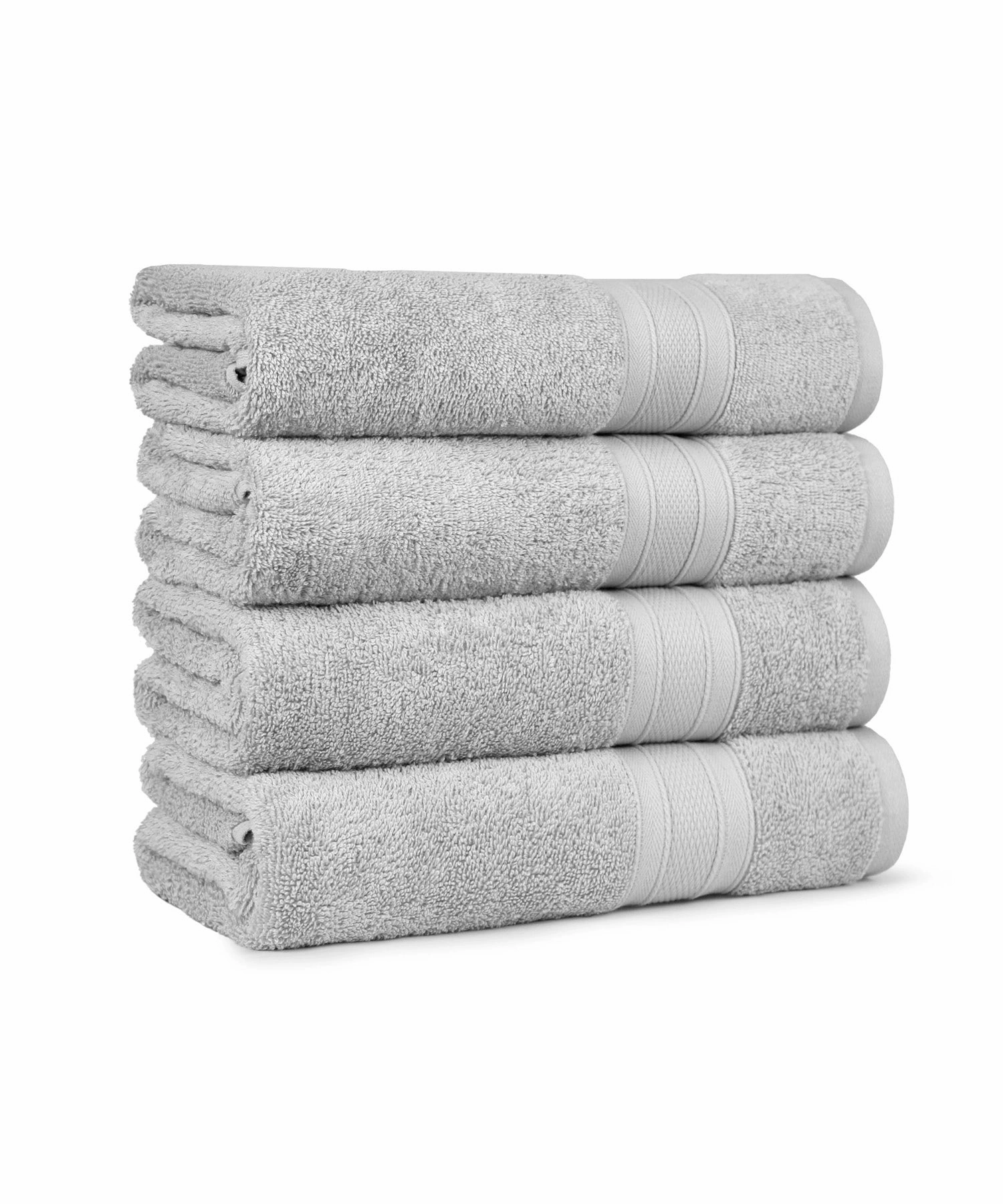 Soft Comfort Silver Air Rich Technology 4Pc Bath Towel, 100% Cotton, 509 GSM, Grey