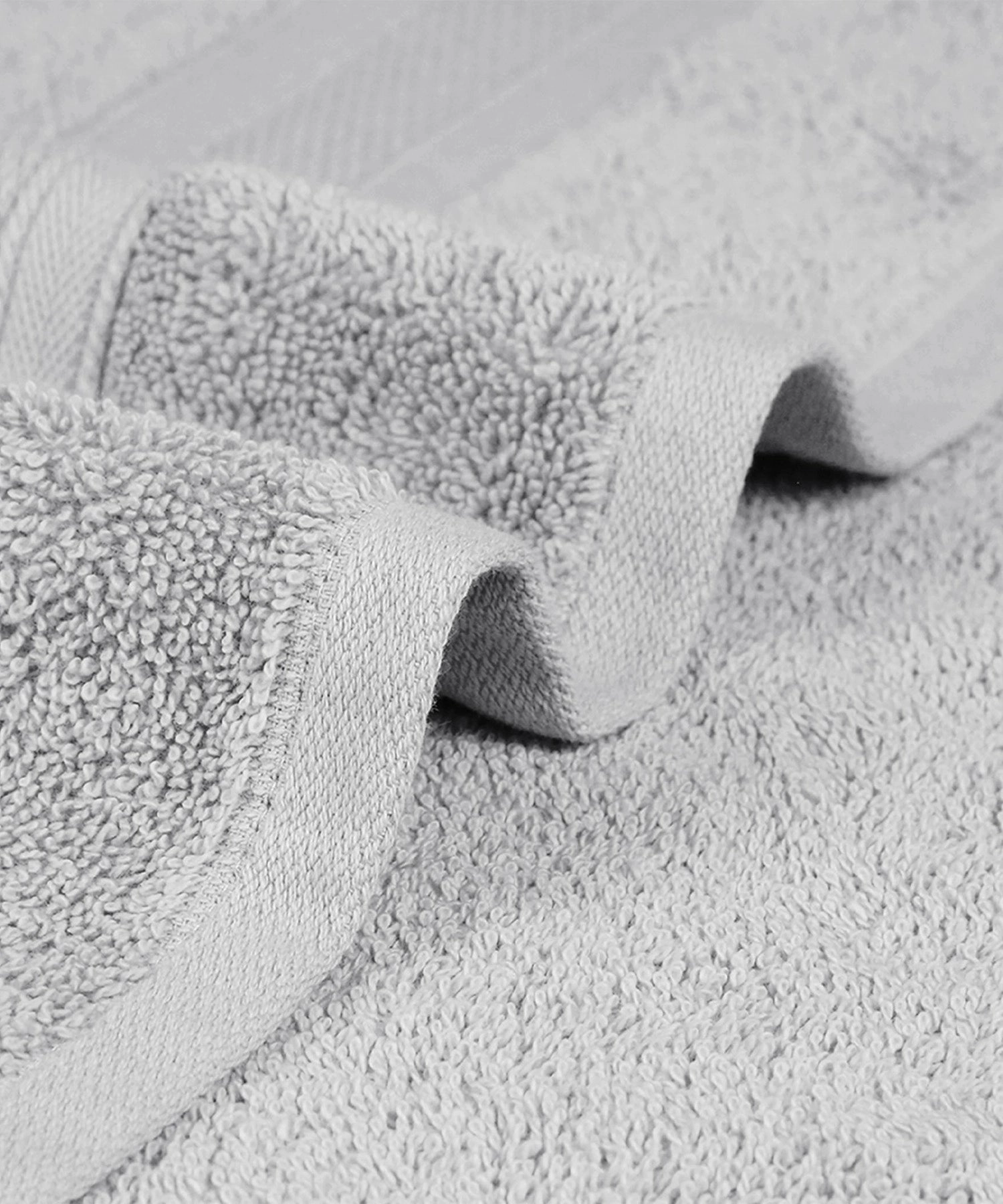 Soft Comfort Silver Air Rich Technology 4Pc Bath Towel, 100% Cotton, 509 GSM, Grey