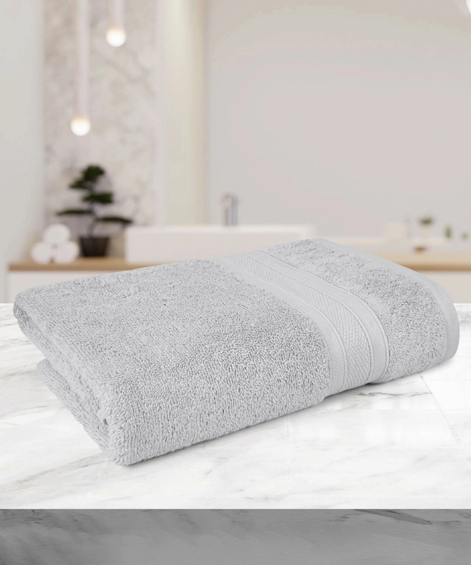 Soft Comfort Silver Air Rich Technology Bath Towel, 100% Cotton, 509 GSM, Grey
