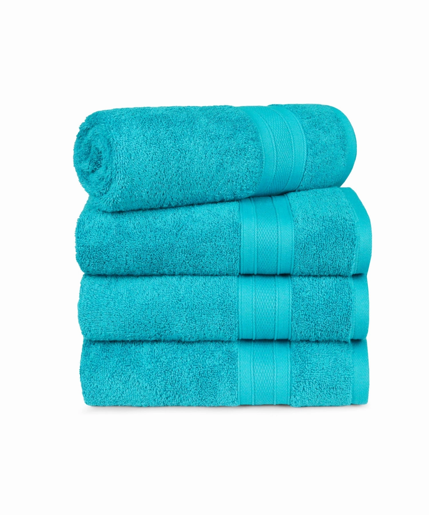 Soft Comfort Teal Air Rich Technology 4Pc Bath Towel, 100% Cotton, 509 GSM, Blue