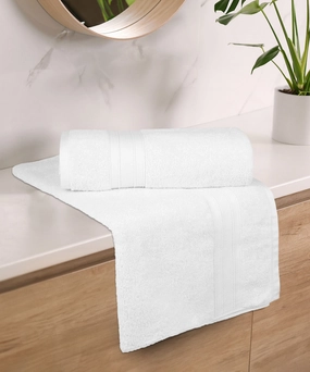 Soft Comfort White Air Rich Technology 2Pc Bath Towel, 100% Cotton, 509 GSM, White bath towels,soft towels,bathroom textiles