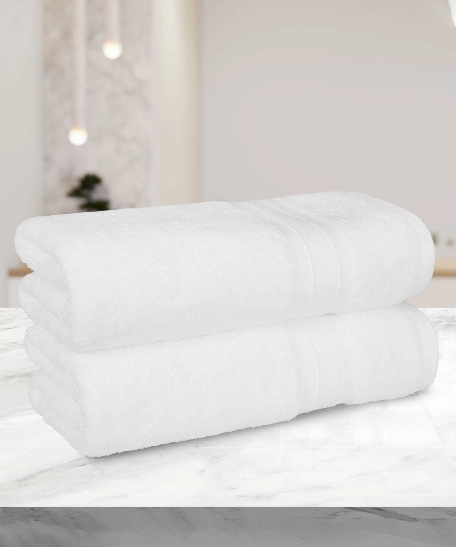 Soft Comfort White Air Rich Technology 2Pc Bath Towel, 100% Cotton, 509 GSM, White