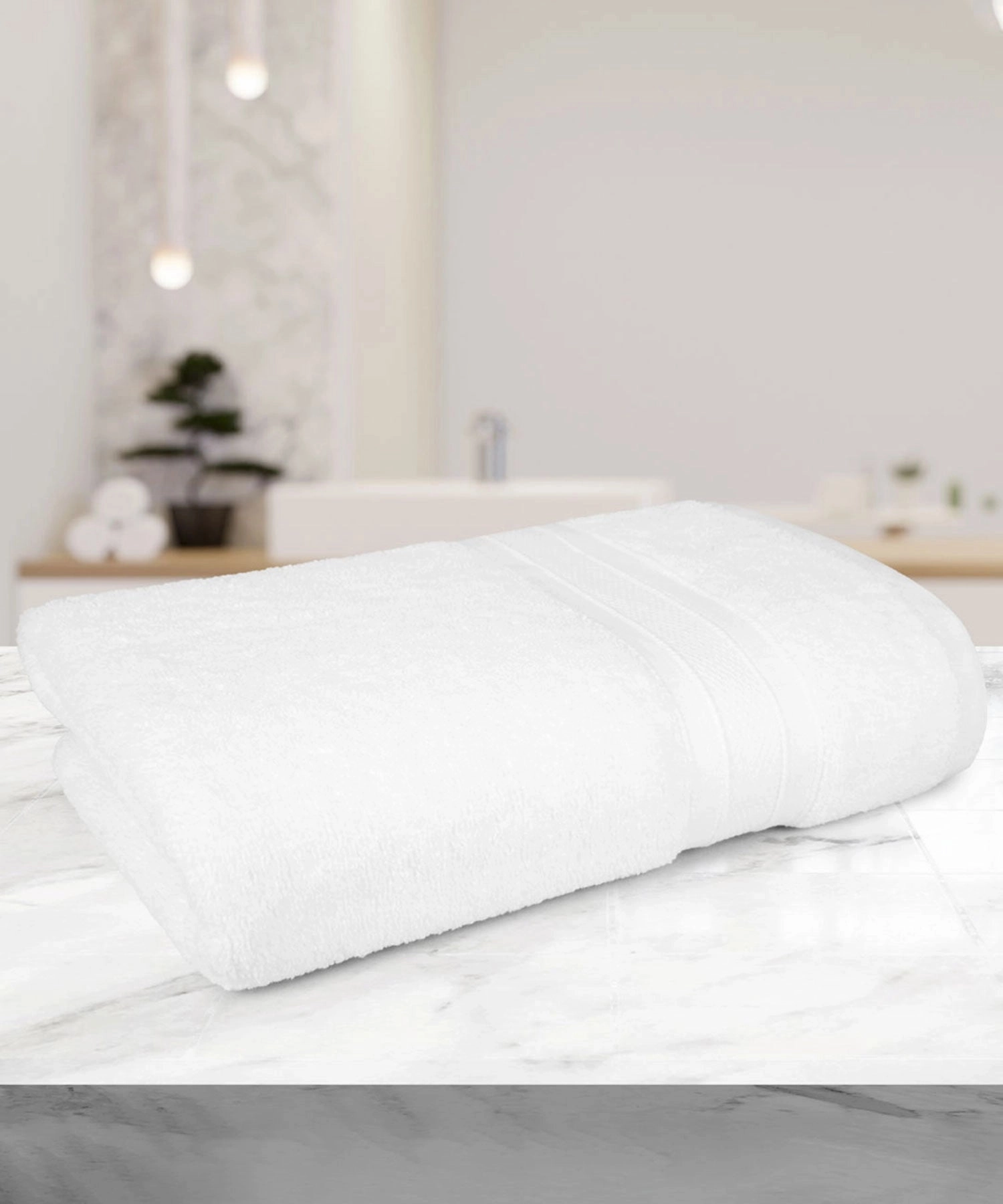 Soft Comfort White Air Rich Technology Bath Towel, 100% Cotton, 509 GSM, White