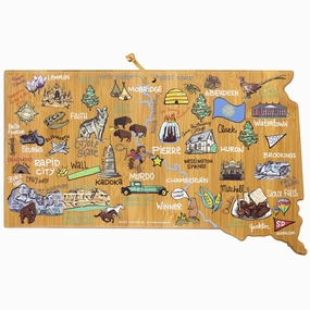 South Dakota Cutting Board with Artwork by Fish Kiss cutting board,chopping board,kitchen tools