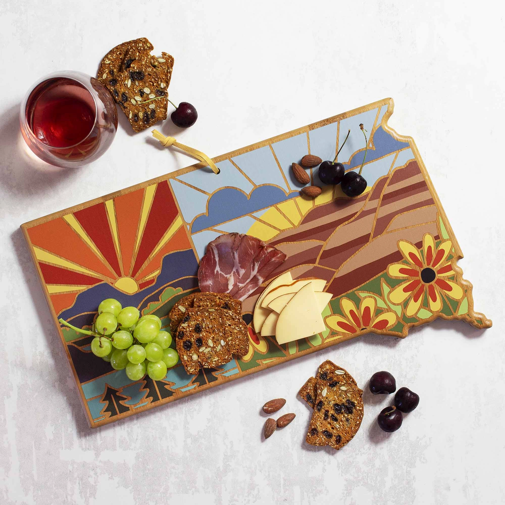South Dakota Cutting Board with Artwork by Summer Stokes