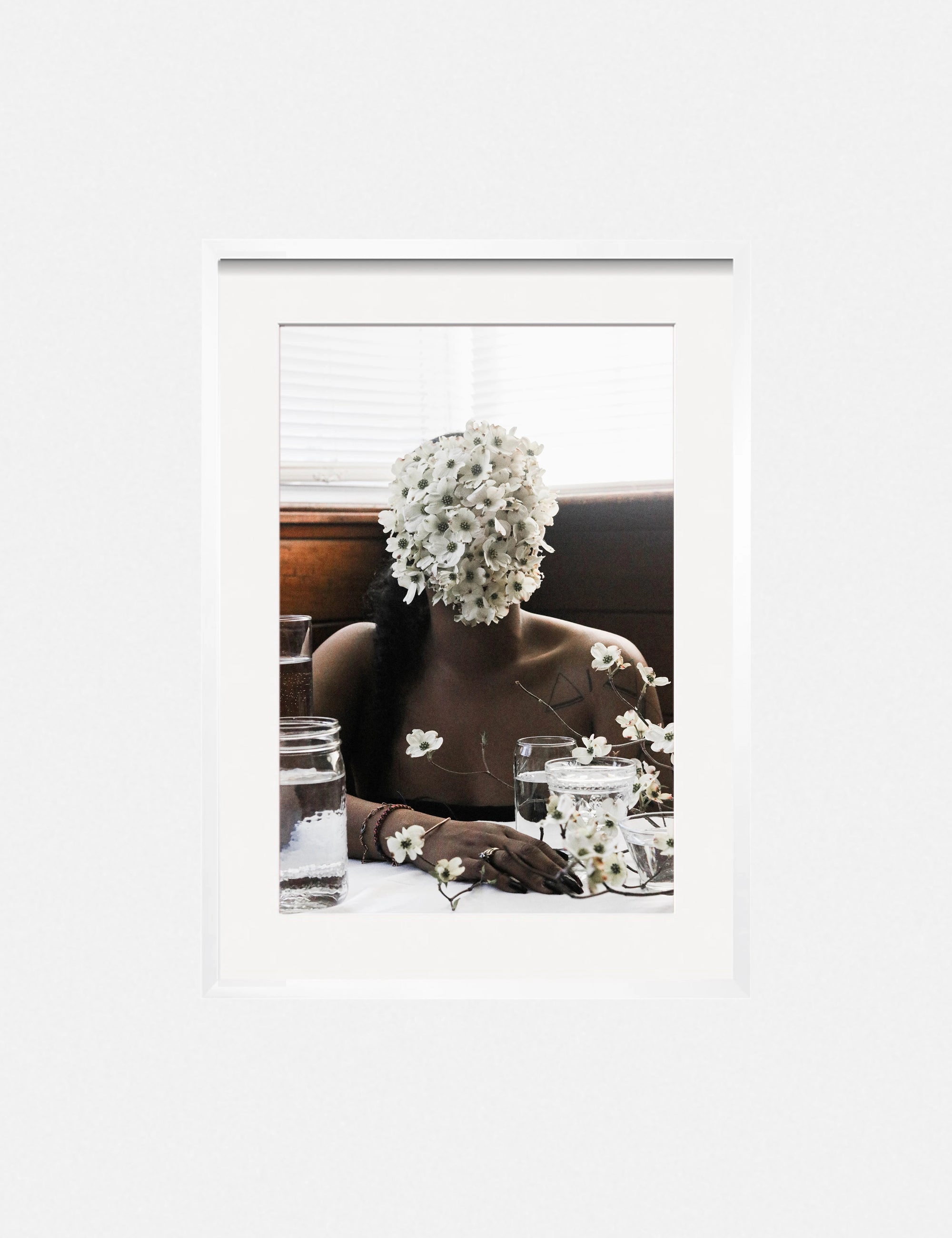 Southern Woman in White Dogwoods Photography Print by Ashley Johnson