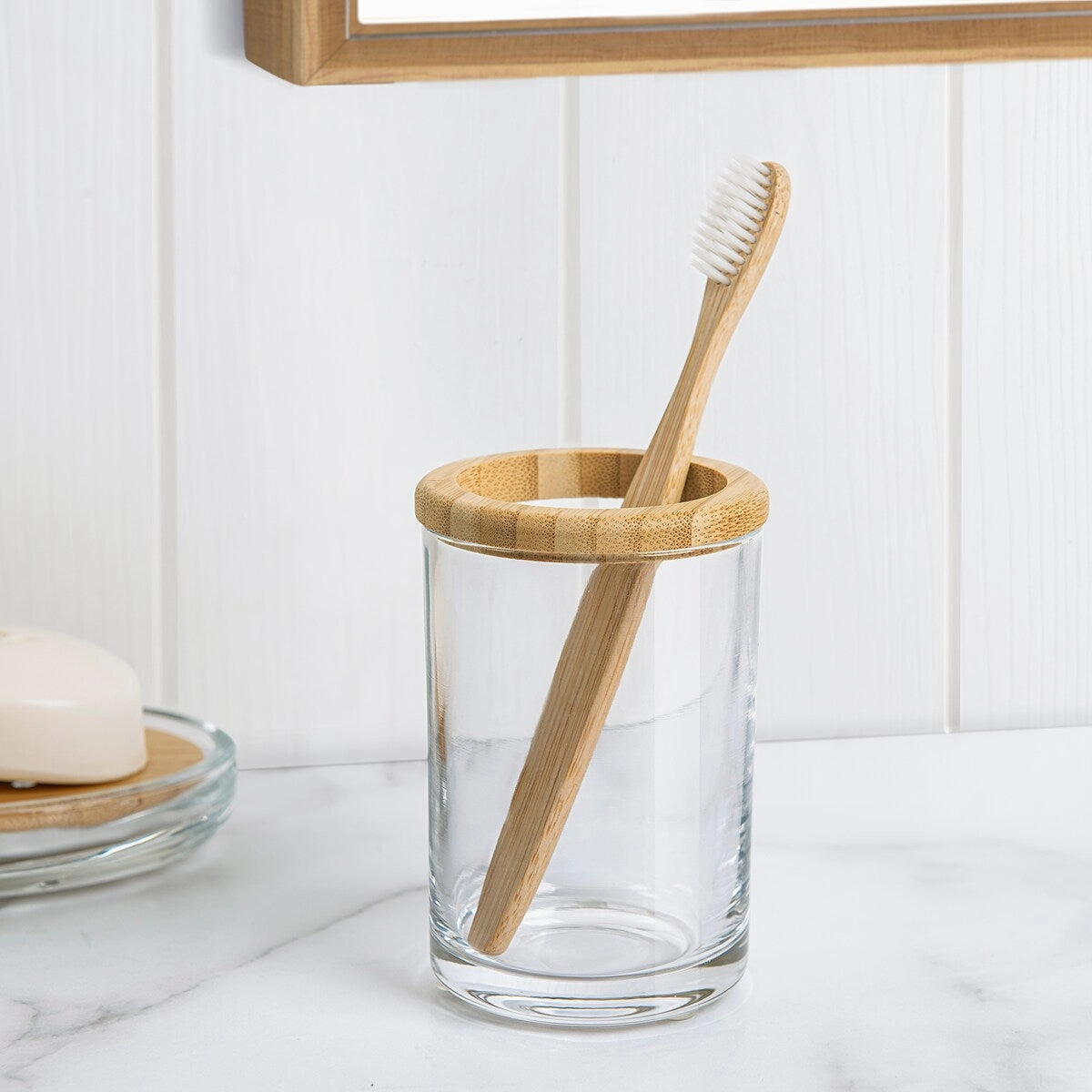 Spa Glass Toothbrush Holder - Clear - Toothbrush Holder