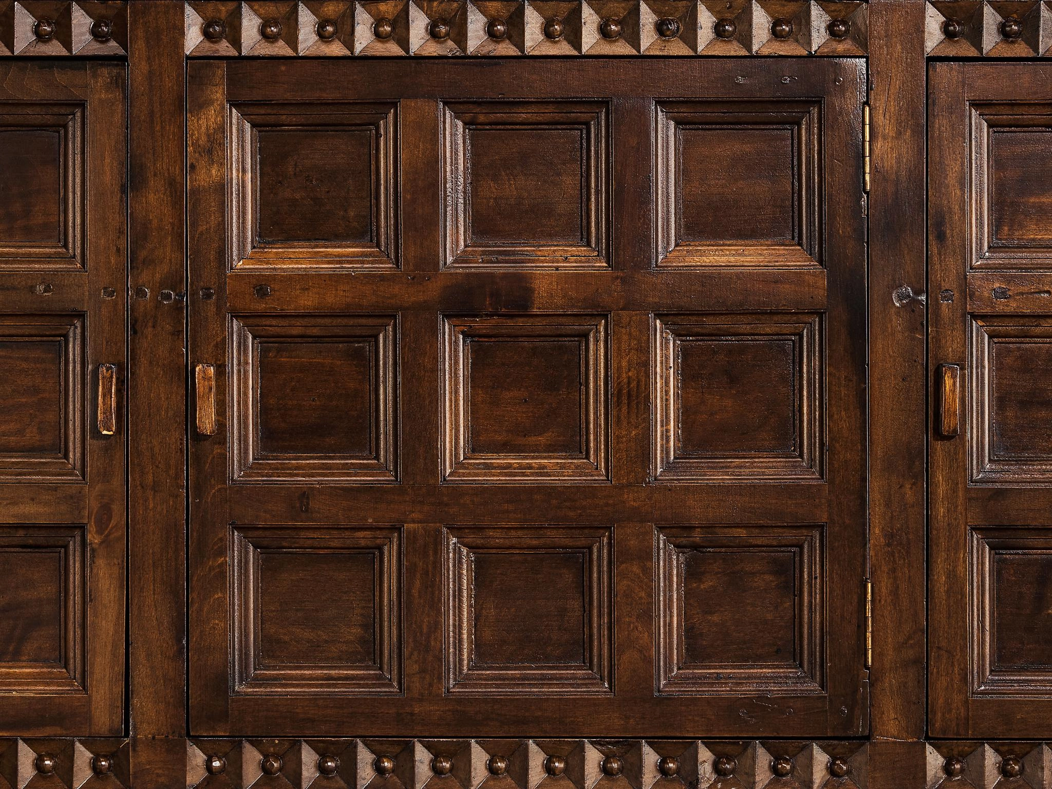 Spanish Brutalist Sideboard with Sophisticated Carvings in Maple