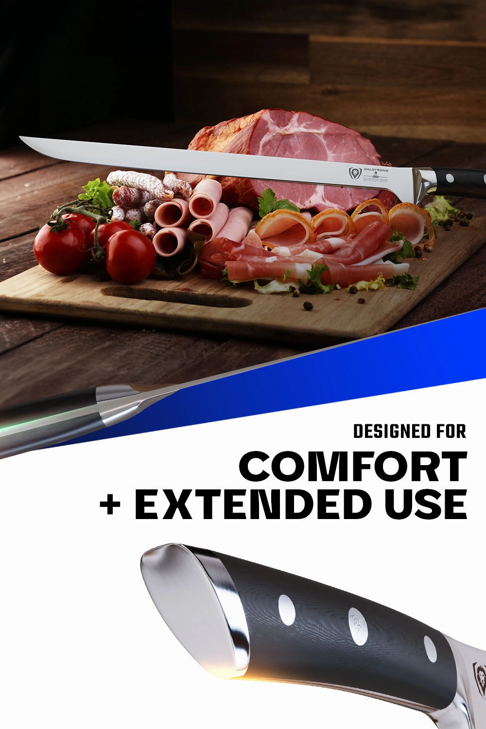 Spanish Style Meat & Ham Slicer 12" | Gladiator Series | NSF Certified | Dalstrong 