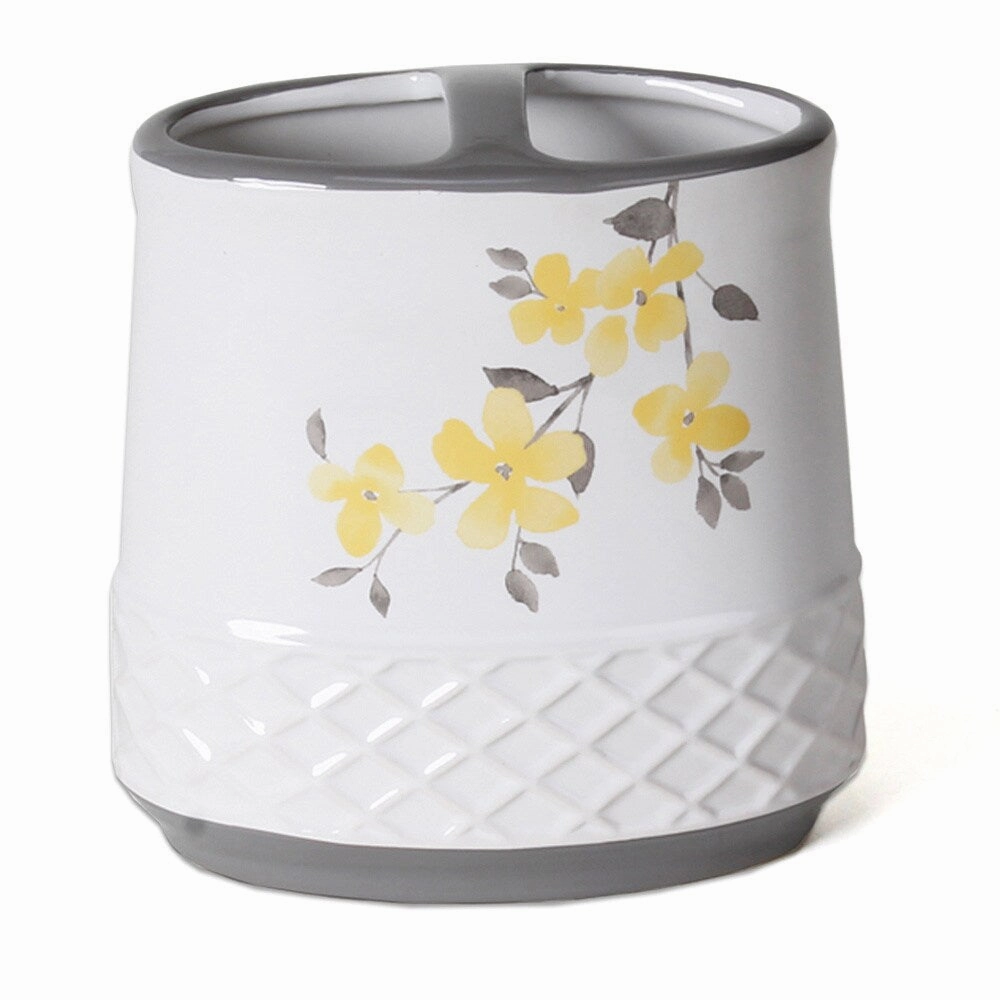 Spring Garden Floral Patterned Handcrafted Toothbrush Holder toothbrush holder,bathroom cup,bathroom organizer