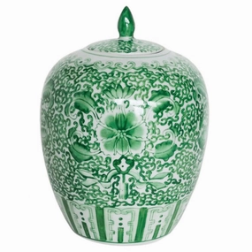 Spring Green Twisted Lotaus Porcelain Melon Jar vase,flower vase,home decoration