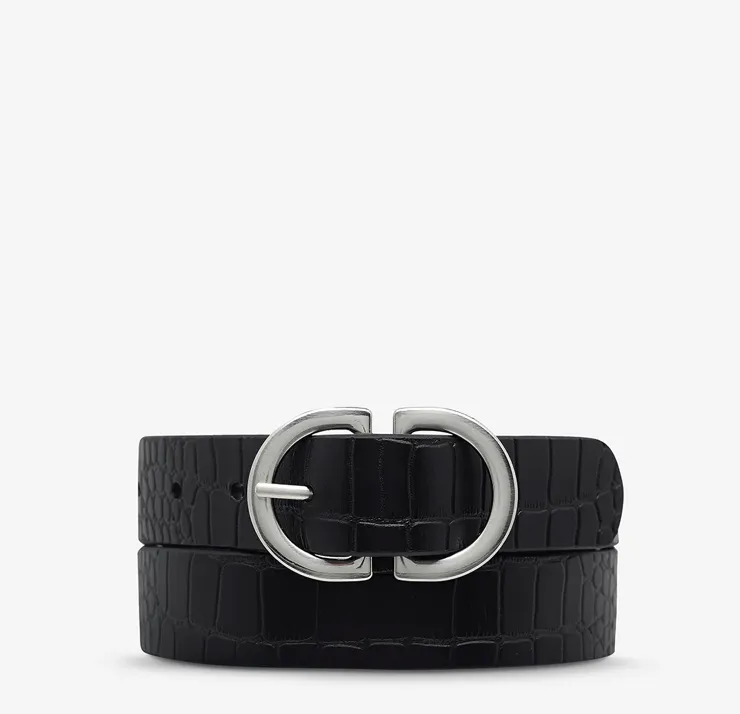 Status Anxiety In Reverse Belt BLK CROC/SILVER Belts_Status-Anxiety