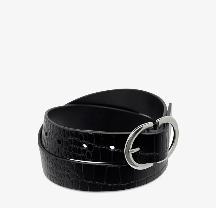 Status Anxiety In Reverse Belt BLK CROC/SILVER Belts_Status-Anxiety