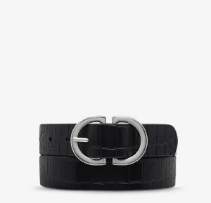 Status Anxiety In Reverse Belt BLK CROC/SILVER Belts_Status-Anxiety
