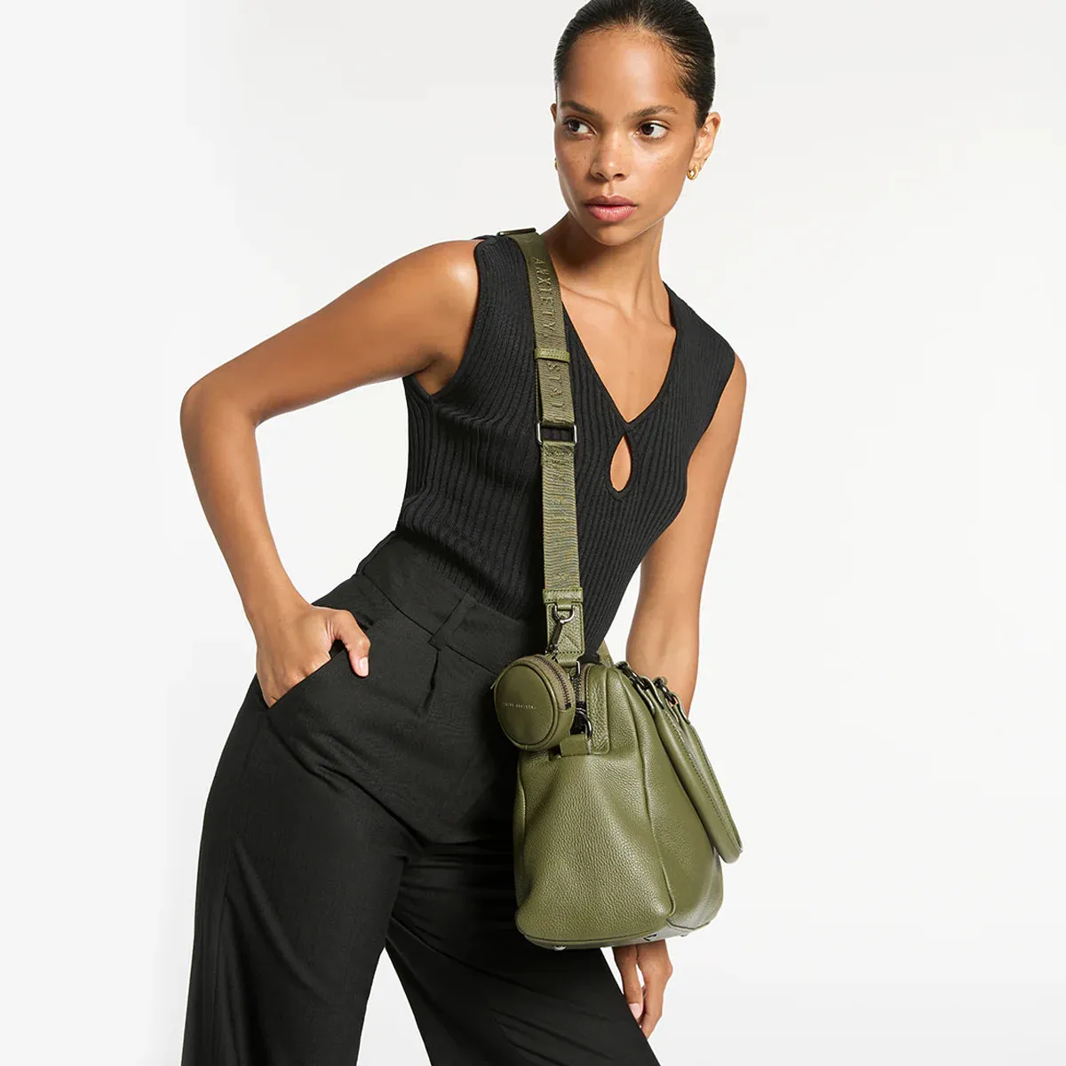 Status Anxiety Lucky Escape Khaki Webbed Strap THIN ACCESSORIES_Status-Anxiety