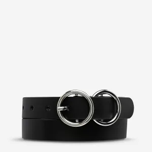 Status Anxiety Mislaid Skinny Black Silver Belts_Status-Anxiety