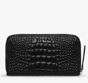 Status Anxiety Yet To Come Black Croc Emboss Wallets_Status-Anxiety