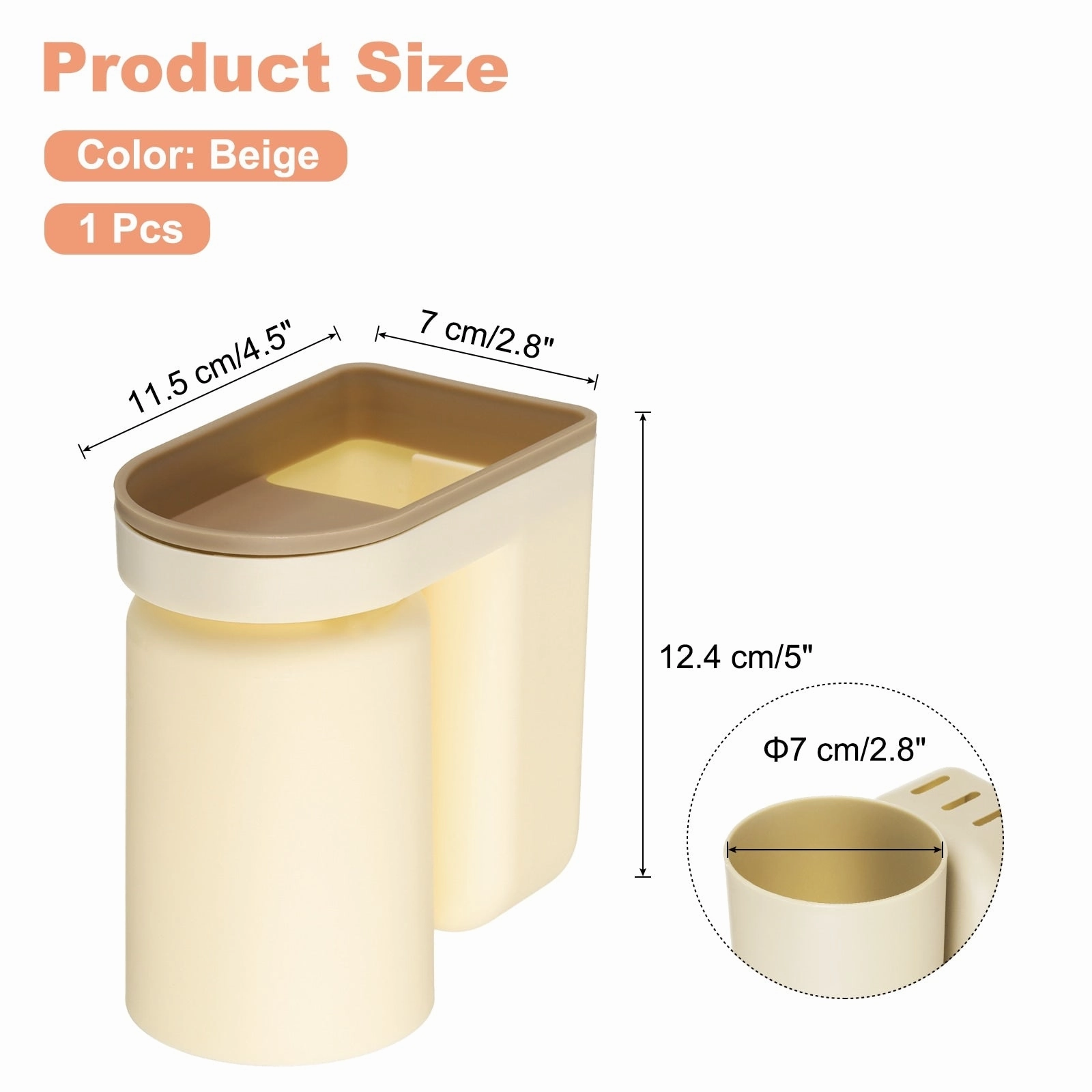 Stick-on Toothbrush Holder with Cup for Bathroom