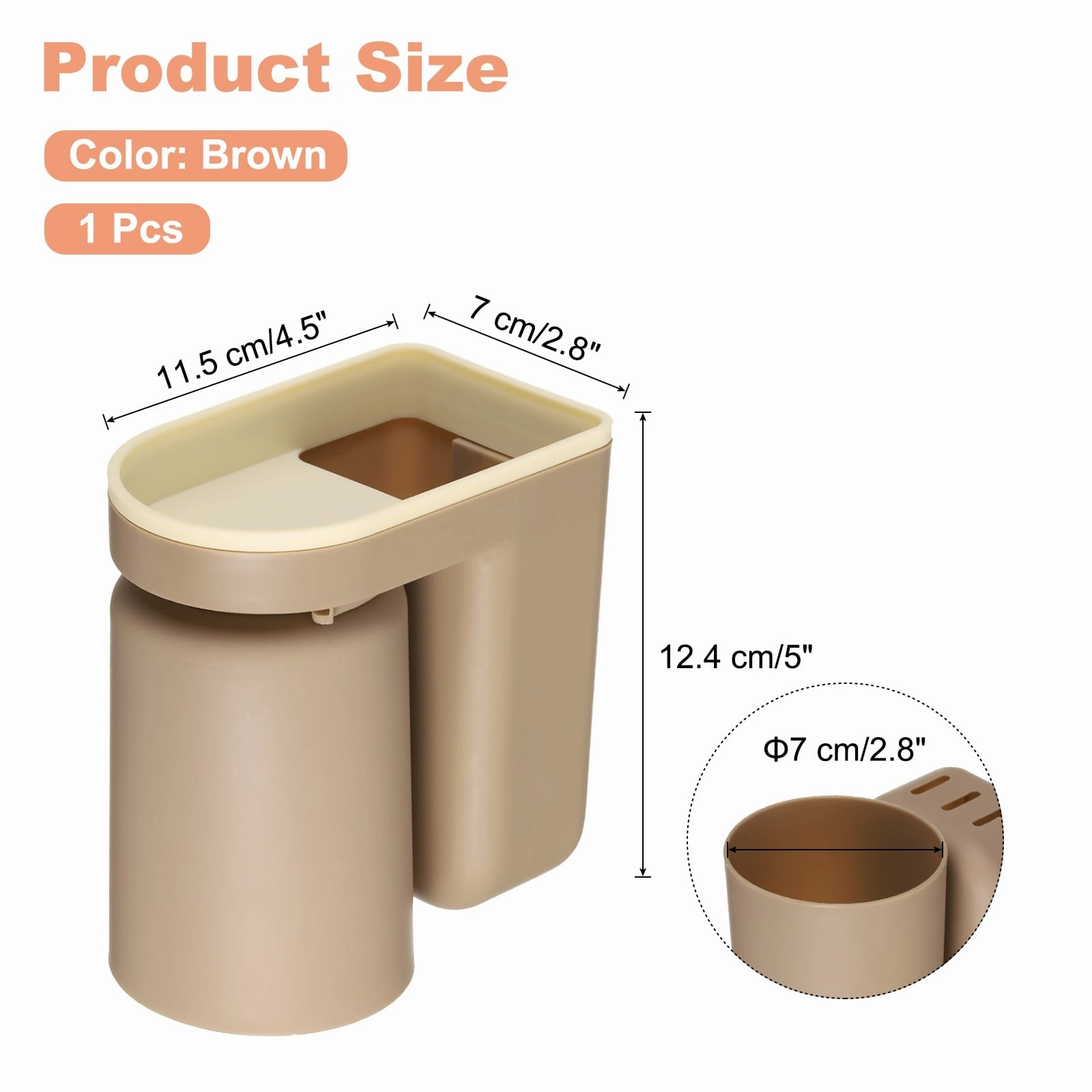 Stick-on Toothbrush Holder with Cup for Bathroom