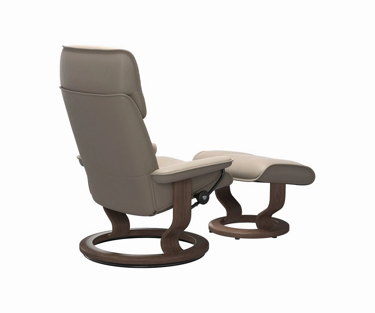 Stressless Admiral Recliner & Ottoman - Mushroom