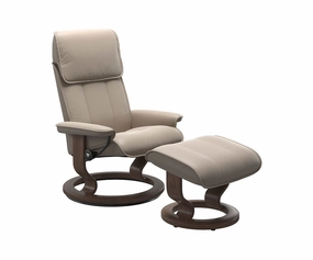 Stressless Admiral Recliner & Ottoman - Mushroom sofa,couch,living room furniture