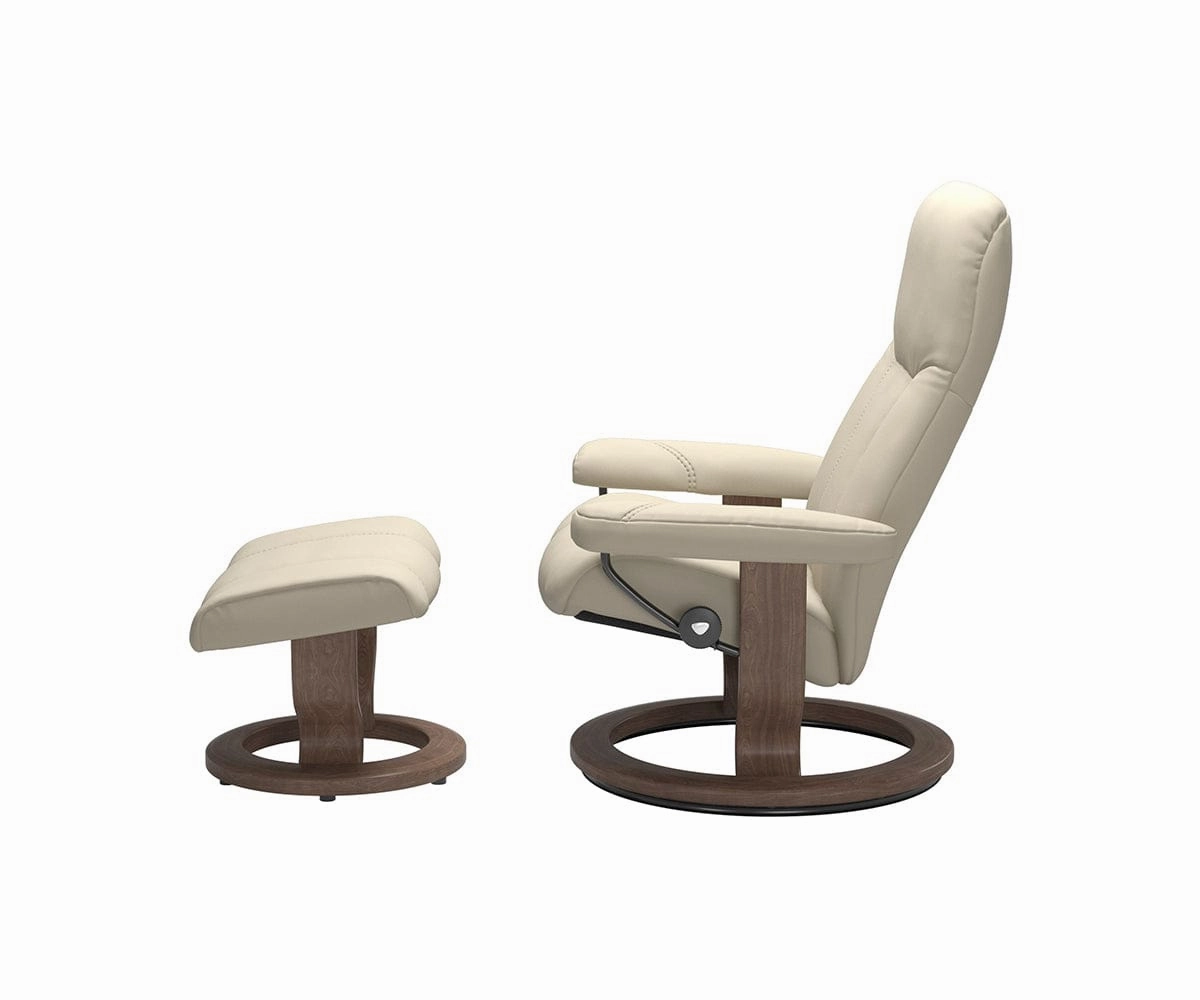 Stressless Consul Recliner & Ottoman - Cream