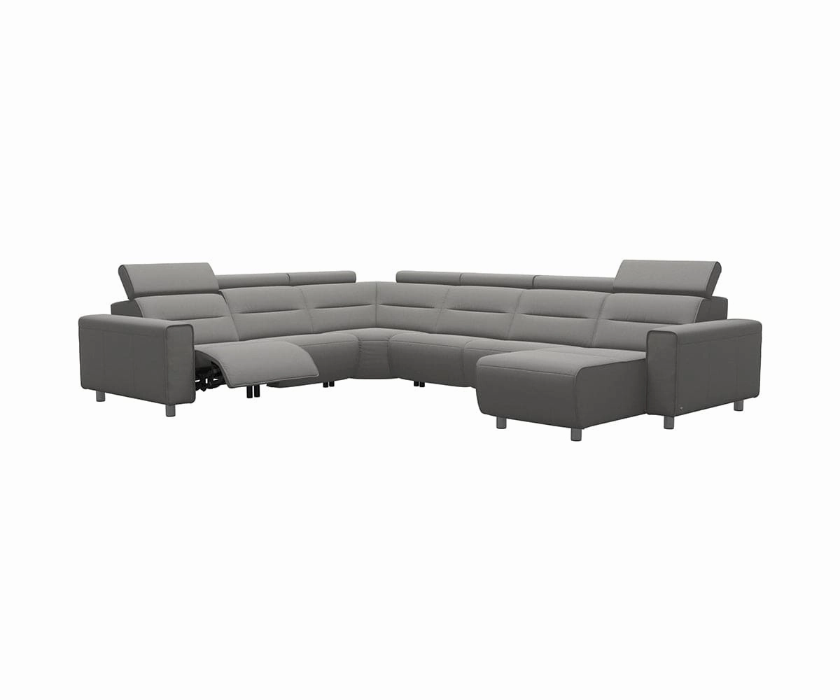 Stressless Emily Leather Power Reclining Sectional - Large
