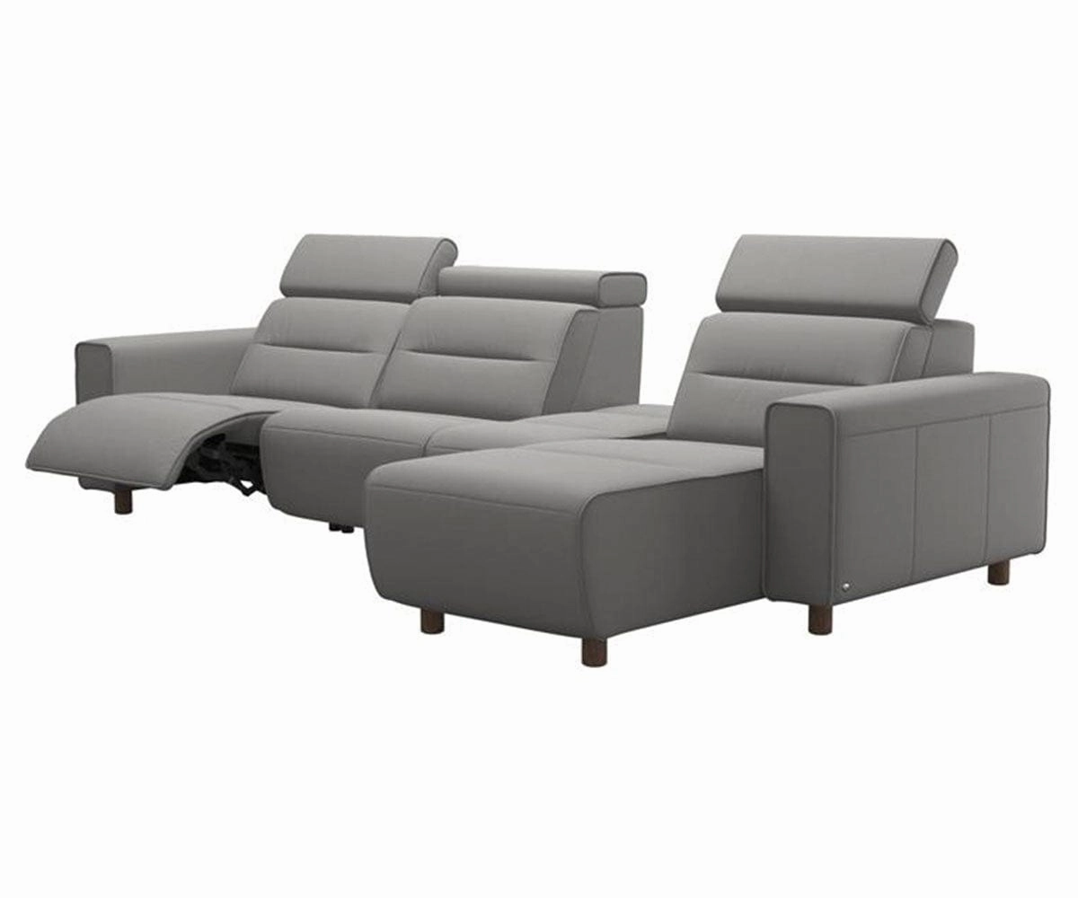 Stressless Emily Leather Power Reclining Sectional - Small
