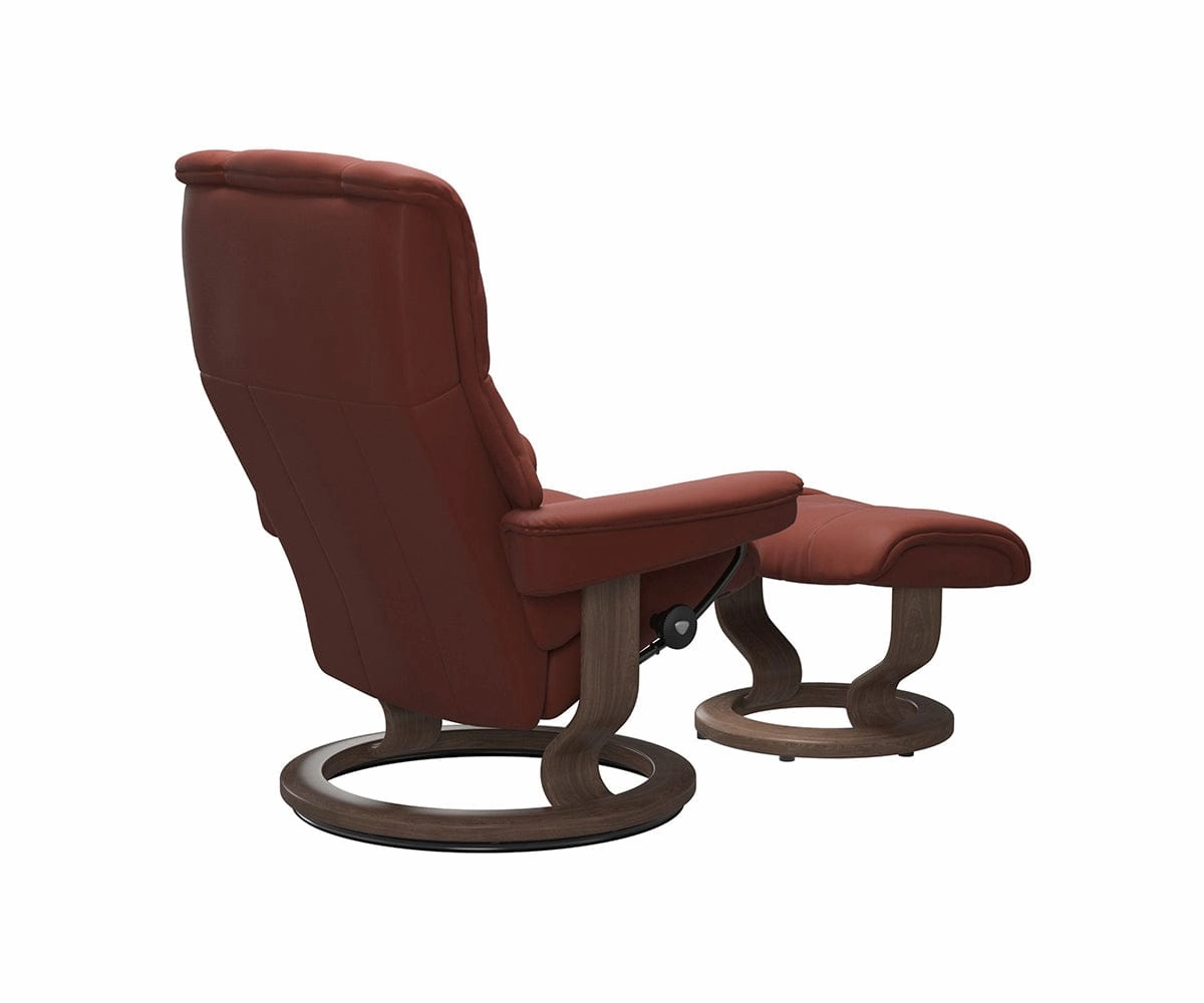 Stressless Mayfair Recliner & Ottoman - Dark Henna