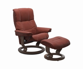 Stressless Mayfair Recliner & Ottoman - Dark Henna sofa,couch,living room furniture