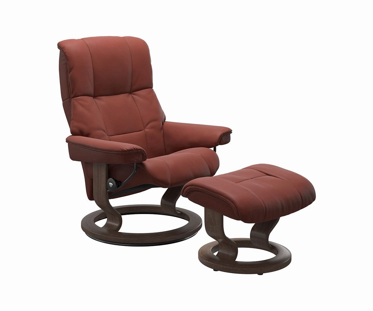 Stressless Mayfair Recliner & Ottoman - Dark Henna sofa,couch,living room furniture