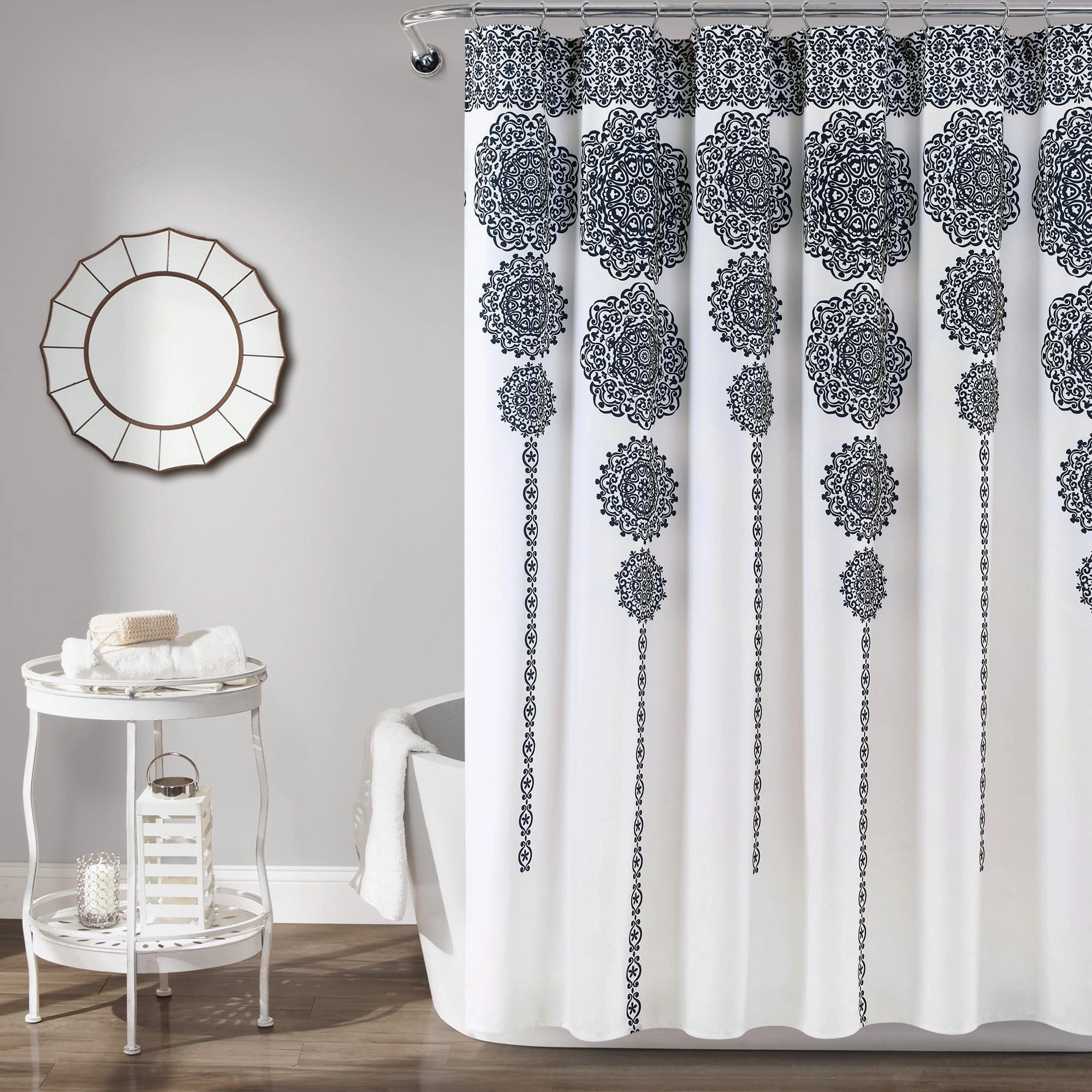 Stripe Medallion Shower Curtain shower curtain,bath curtain,bathroom decor