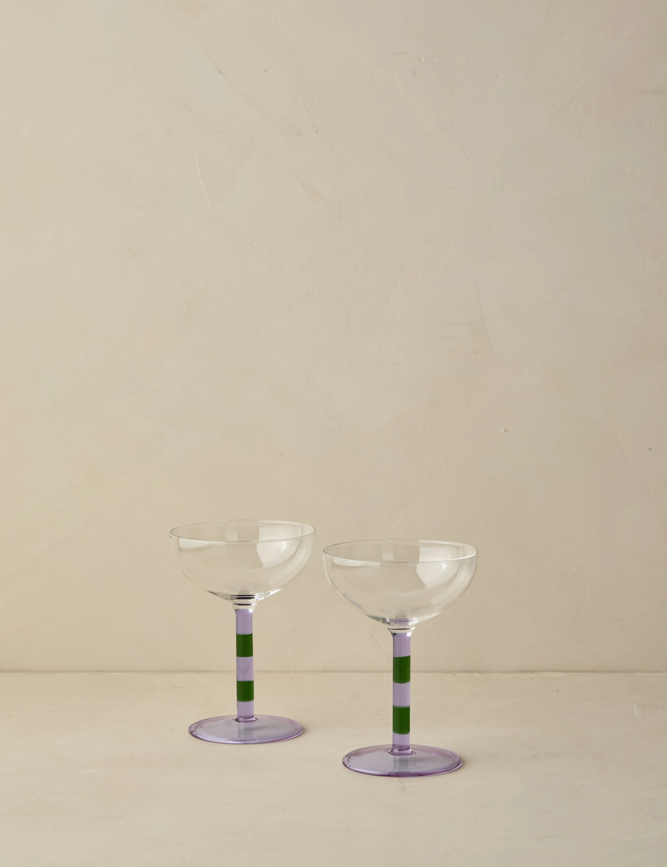 Striped Coupe Glass (Set of 2) by FAZEEK