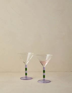 Striped Martini Glass (Set of 2) by FAZEEK home decor,home accents,interior accessories