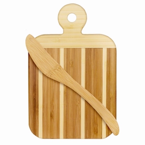 Striped Paddle Serving and Cutting Board and Spreader Knife Gift Set cutting board,chopping board,kitchen tools