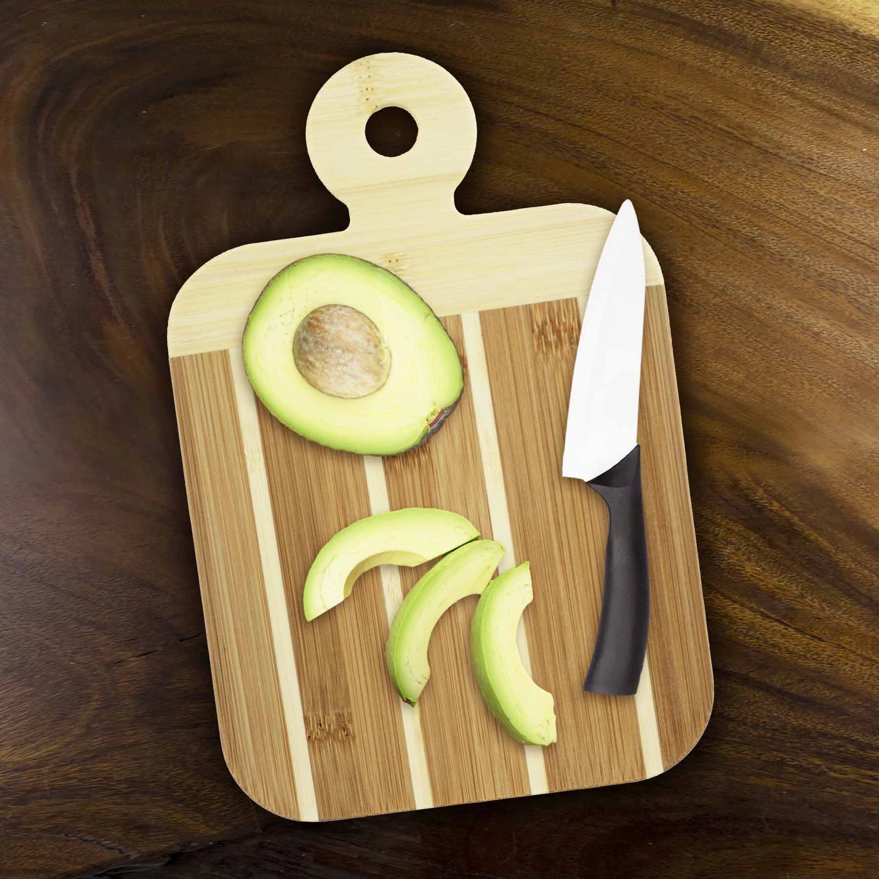 Striped Small Paddle Serving Board, 9" x 6"