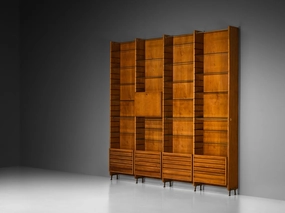 Studio B.B.P.R. Large Library in Walnut and Glass storage cabinet,organizer,furniture storage