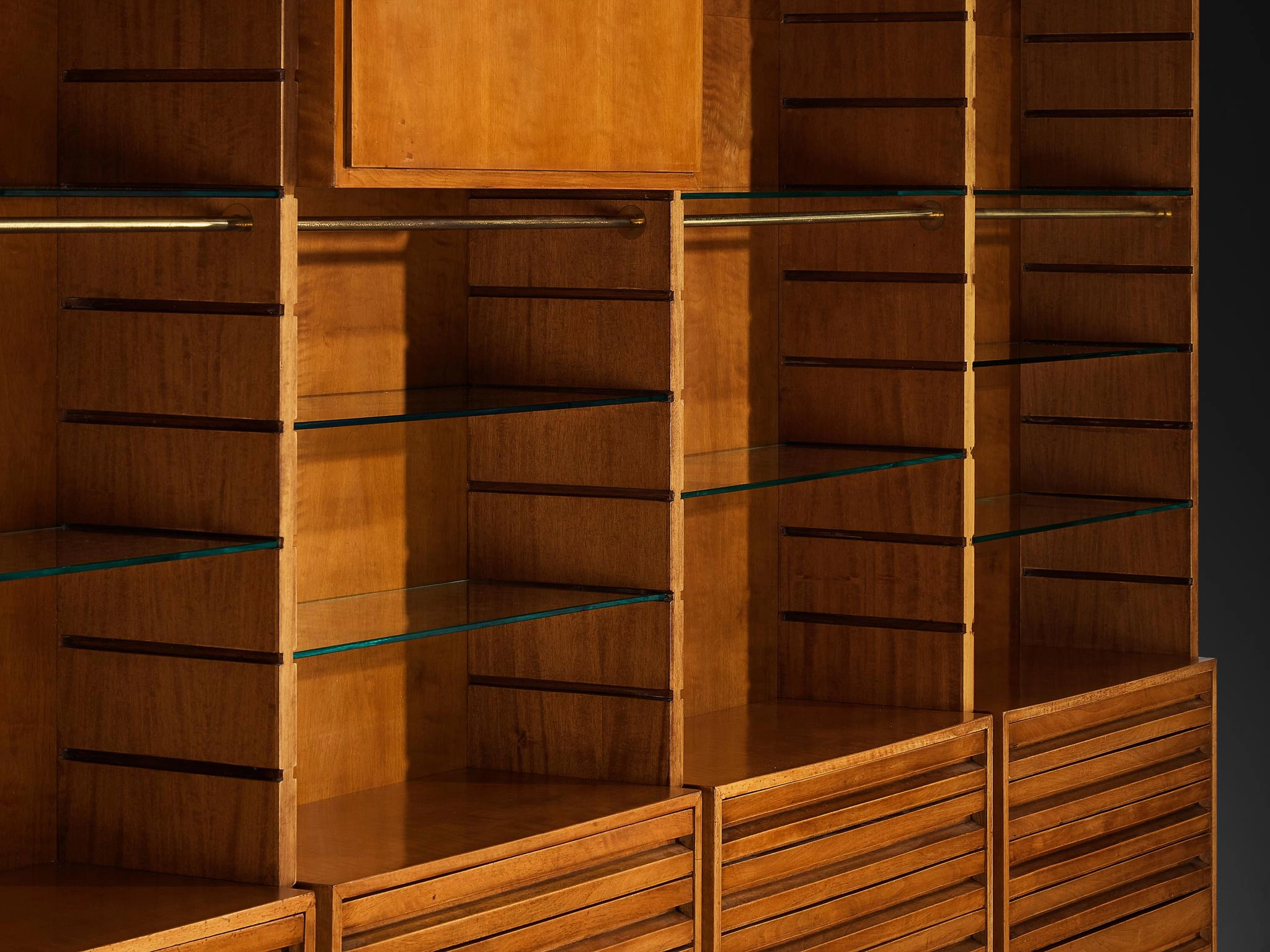 Studio B.B.P.R. Large Library in Walnut and Glass