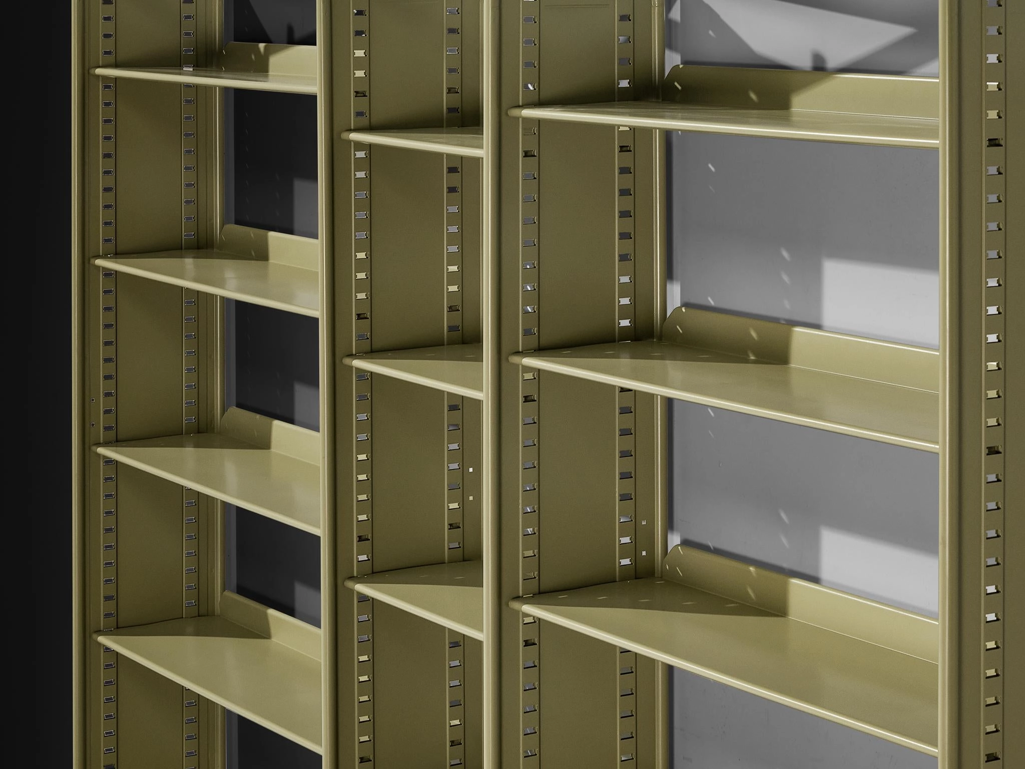 Studio BBPR for Olivetti 'Spazio' Shelving System in Green Coated Steel