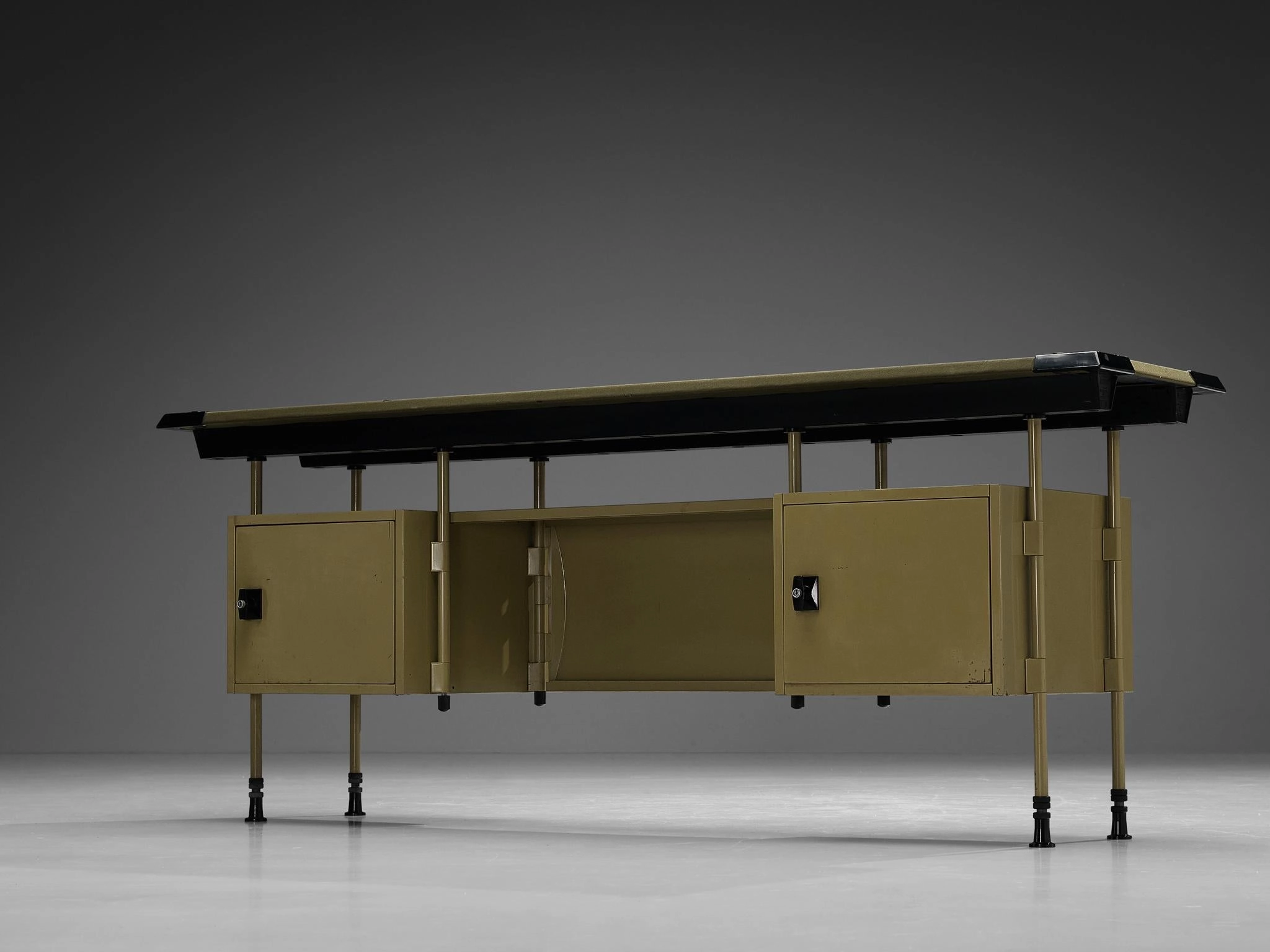 Studio BBPR for Olivetti 'Spazio' Sideboard in Yellow Coated Steel