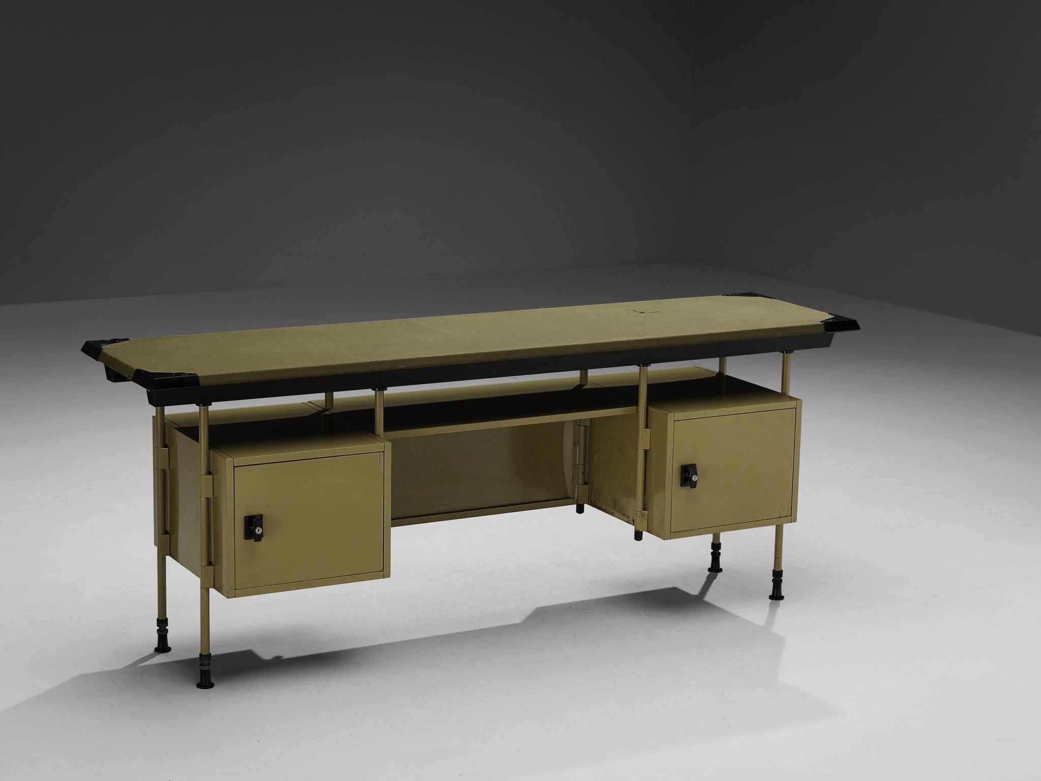Studio BBPR for Olivetti 'Spazio' Sideboard in Yellow Coated Steel storage cabinet,organizer,furniture storage