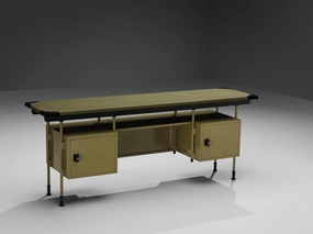 Studio BBPR for Olivetti 'Spazio' Sideboard in Yellow Coated Steel storage cabinet,organizer,furniture storage