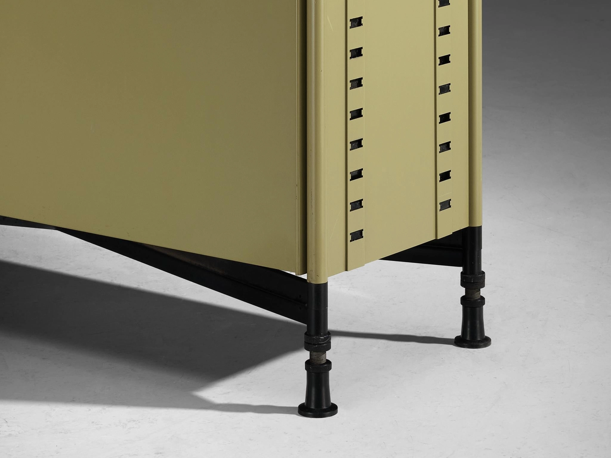 Studio BBPR for Olivetti Spazio Sideboard in Green Coated Steel