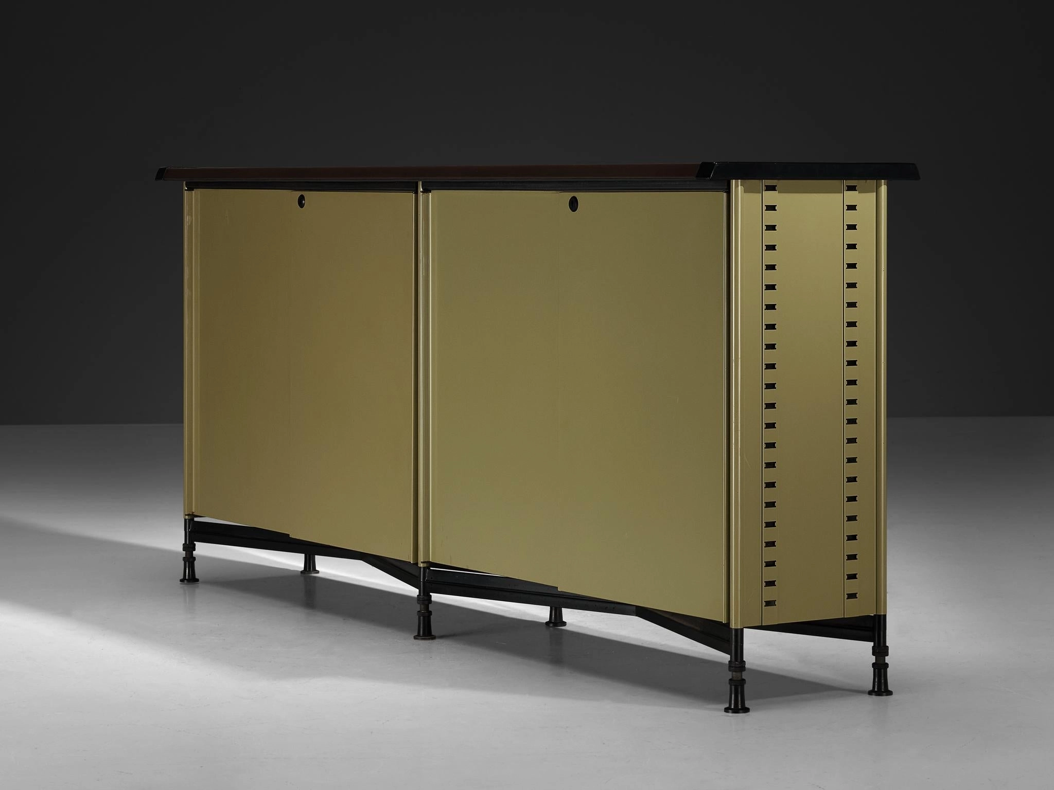 Studio BBPR for Olivetti Spazio Sideboard in Green Coated Steel