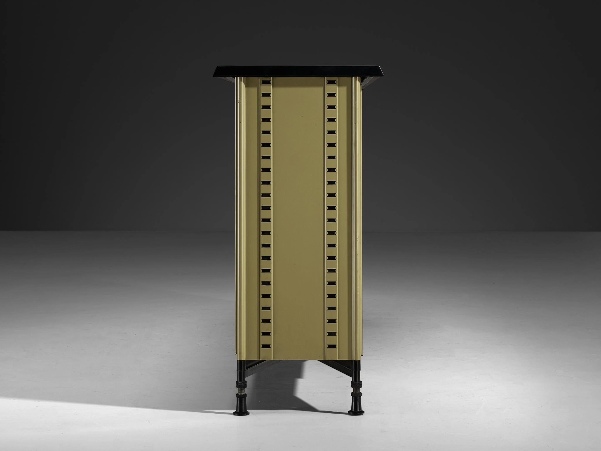 Studio BBPR for Olivetti Spazio Sideboard in Green Coated Steel