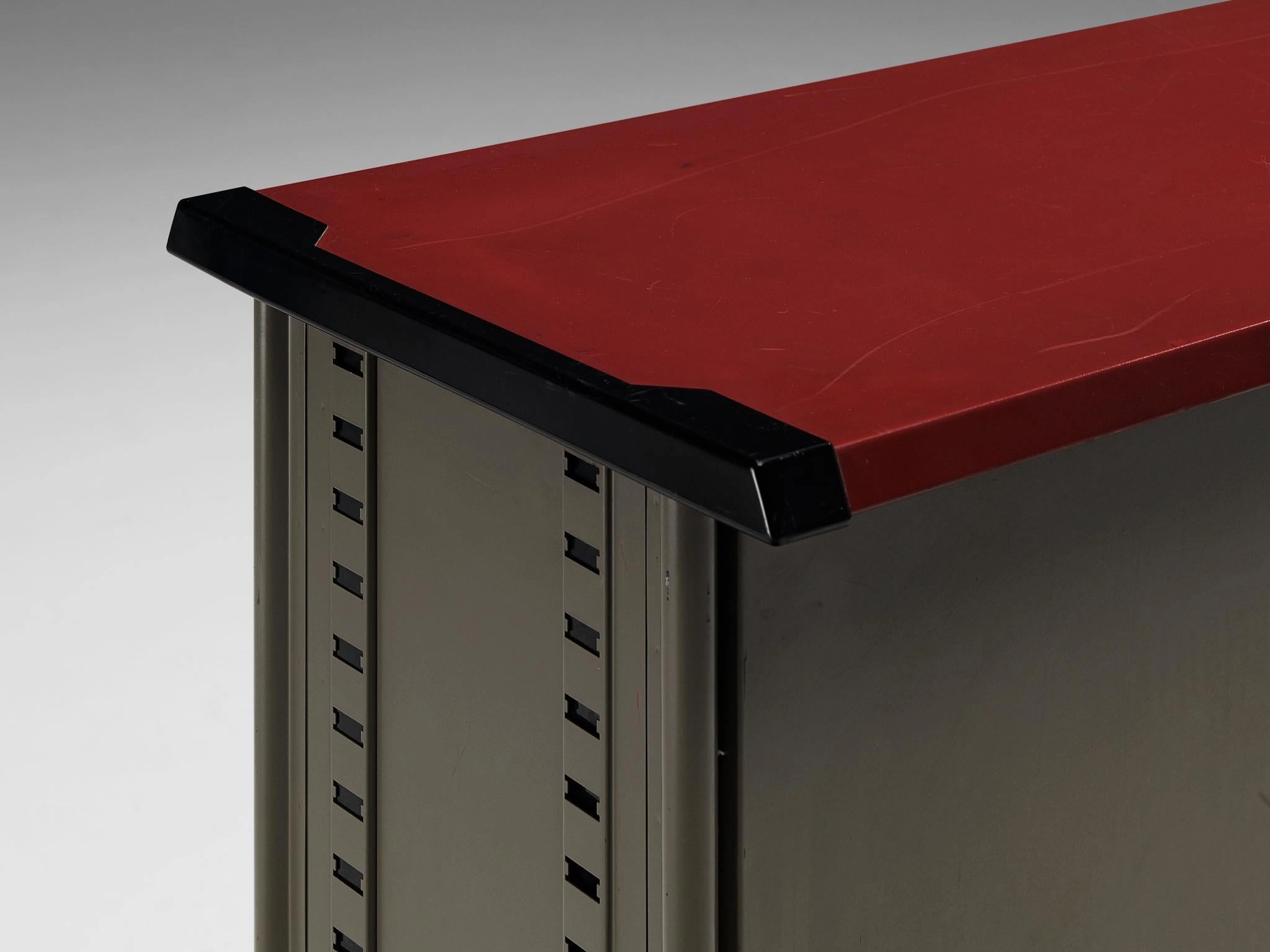 Studio BBPR for Olivetti Spazio Sideboard in Grey Coated Steel